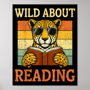 Wild über das Lesen von lustigem Leopard Gepard Bu Poster