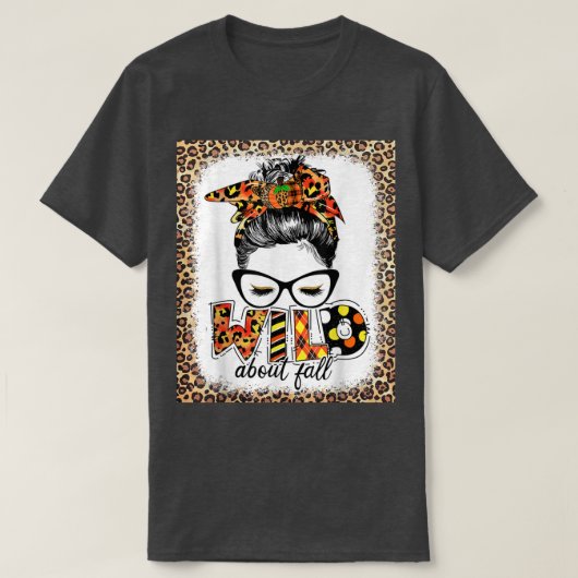 Wild über den Fall Leopard Frauen fallen über Herb T-Shirt (Design vorne)