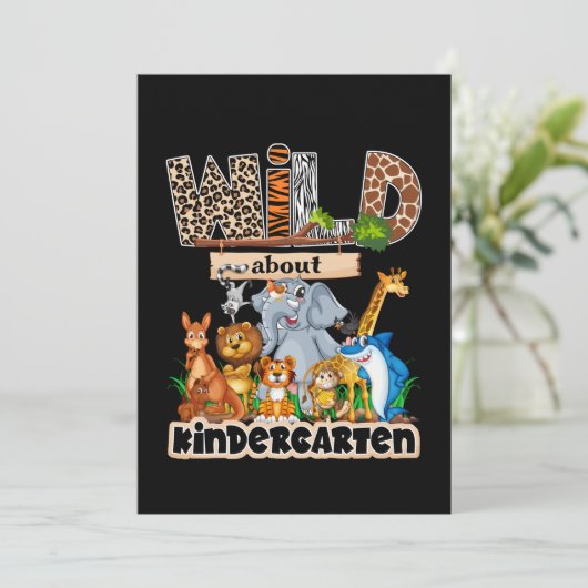 Wild Über den Kindergarten Einladung (Stehend Vorderseite)