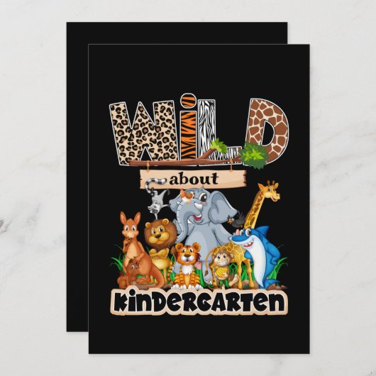 Wild Über den Kindergarten Einladung (Vorne/Hinten)