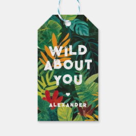 Wild über dich farbenfrohe Dschungel Verlasse Lieb Geschenkanhänger