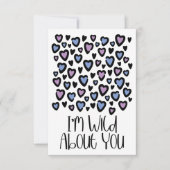 Wild über dich Lila HerzValentinenkarte Einladung (Vorderseite)