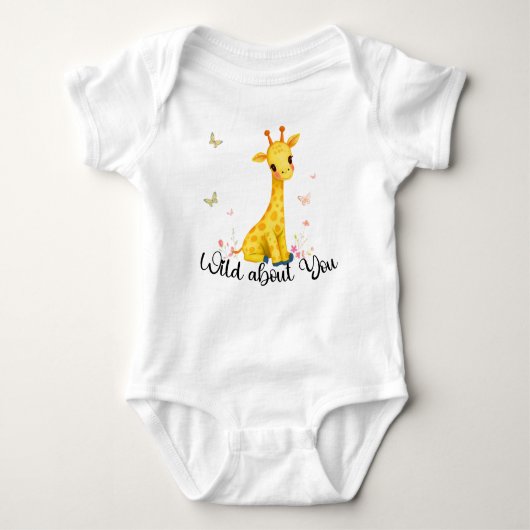 "Wild über dich" Niedliche Giraffe Baby Strampler (Vorderseite)