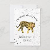 Wild über dich Tiger School Foto White Valentine Karte (Vorderseite)