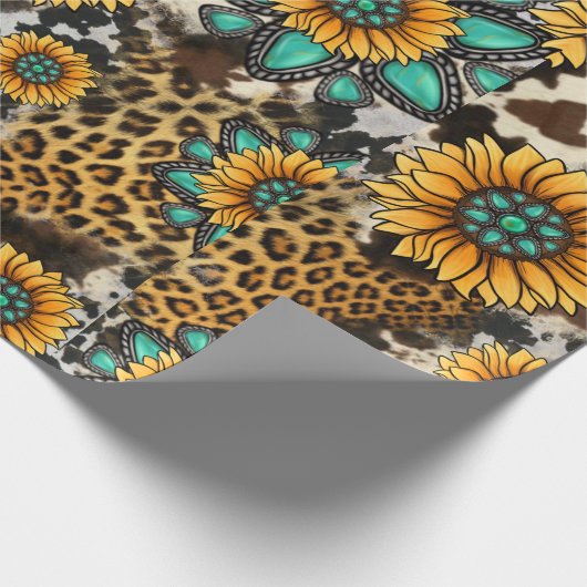 Wild über Edelsteine und Sonnenblumen Geschenkpapier (Ecke)