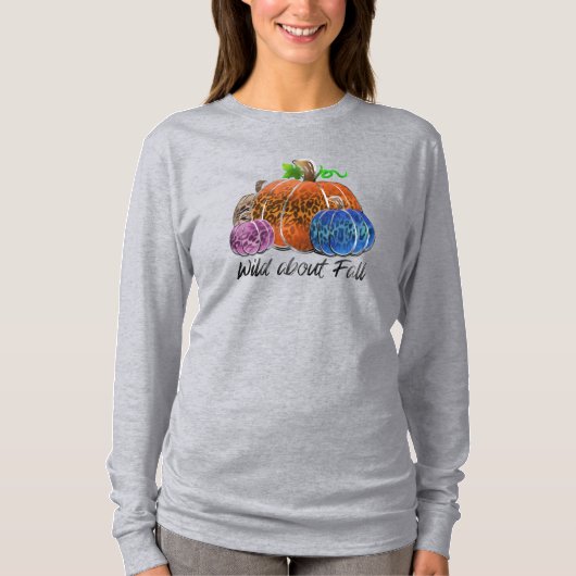 Wild über Fall Leopard Druckpumpen T-Shirt (Vorderseite)