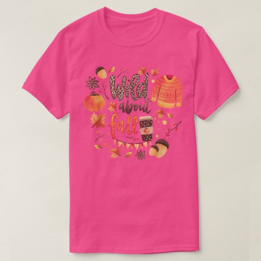Wild über Fall Leopard Pumpkin Sweater Niedliches T-Shirt (Design vorne)