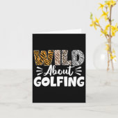 Wild über Golfing Animals Muster Golfer Leopard Karte (Gelbe Blume)