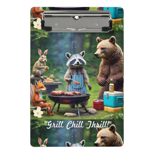 "Wild über GRILLEN" Mini Klemmbrett (Vorderseite)