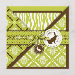 Wild über Häschen-Einladungs-Quadrat Einladung