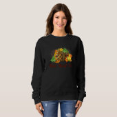 Wild über Herbst Leopard Kürbis Herbst Stimmung Ha Sweatshirt (Vorne ganz)