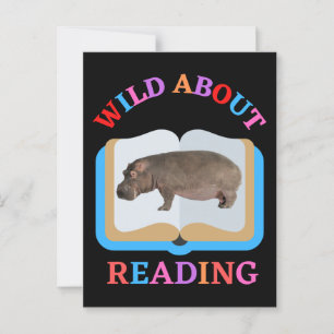 WILD ÜBER LESEN POSTKARTE