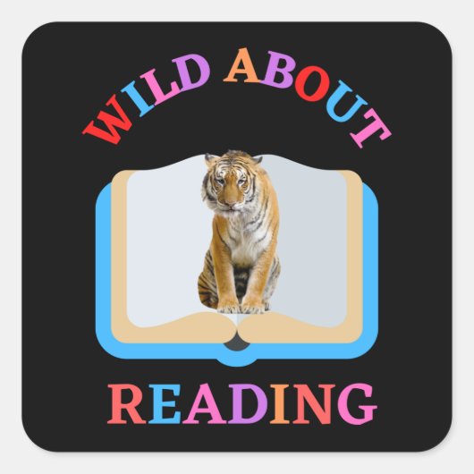 WILD ÜBER LESEN QUADRATISCHER AUFKLEBER (Vorderseite)