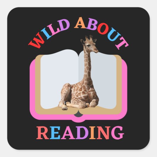 WILD ÜBER LESEN QUADRATISCHER AUFKLEBER (Vorderseite)