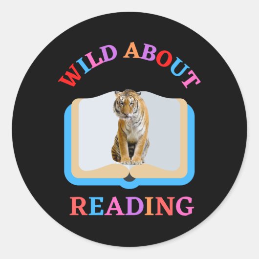 WILD ÜBER LESEN RUNDER AUFKLEBER (Vorderseite)