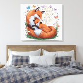 Wild über mein Mama Fox Wasserfarben Kinderzimmer  Leinwanddruck (Insitu (Schlafzimmer))