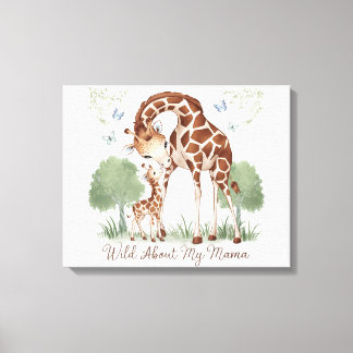 Wild über mein Mama Giraffe Kinderzimmer Kunst, Di Leinwanddruck
