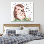 Wild über meine Mama-Süße Tier Wall Art Print Leinwanddruck (Insitu (Schlafzimmer))