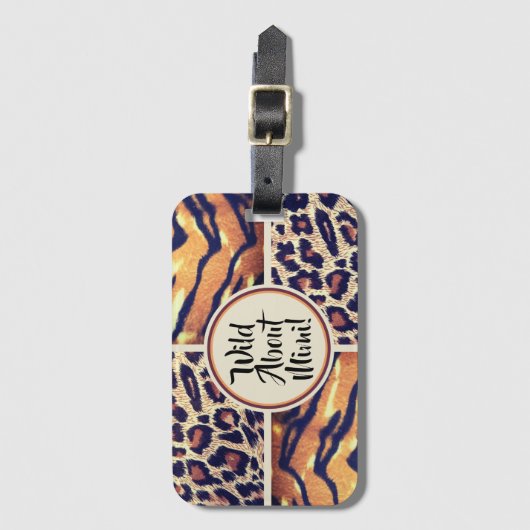 Wild über Mimi-Tierdruck Gepäckanhänger (Vorderseite Vertikal)