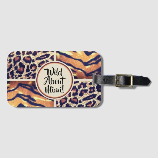 Wild über Mimi-Tierdruck Gepäckanhänger (Vorderseite (Horizontal))