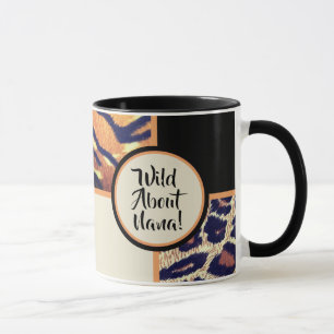 Wild über Nana Animal Print Geschenk Tasse