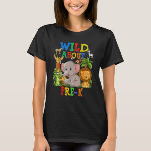 Wild über Pre-K-Safari-Tiere Dschungel Zurück zur  T-Shirt