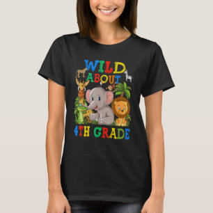 Wild über Safari-Tiere der 4. Klasse Dschungel Zur T-Shirt