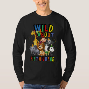 Wild über Safari-Tiere der fünften Klasse Dschunge T-Shirt