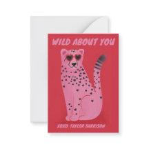 Wild über Sie Geparden Klassenraum Valentine Card