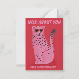 Wild über Sie Geparden Klassenraum Valentine Card Mitteilungskarte