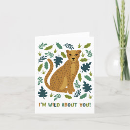 Wild über Sie Jungle Cheetah Valentine Card Dankeskarte