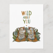 Wild über Sie Tiger Liebe Valentine Postkarte (Vorderseite)