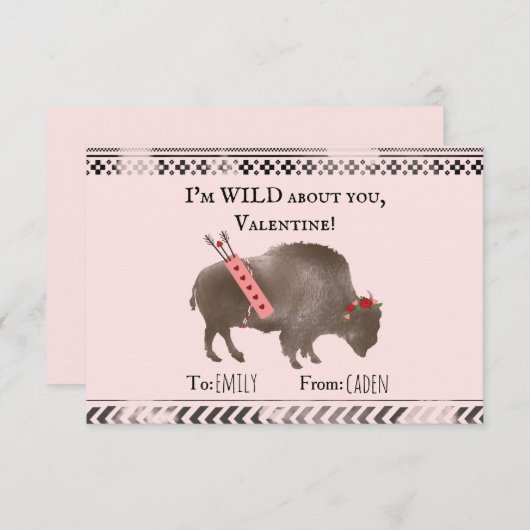 Wild über Sie Valentine Bison Buffalo Cupid (Vorne/Hinten)