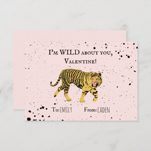 Wild über Sie Valentine Tiger Kinder Klassenzimmer (Vorne/Hinten)