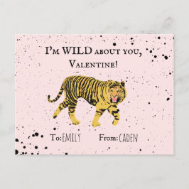 Wild über Sie Valentine Tiger Kinder Klassenzimmer Postkarte
