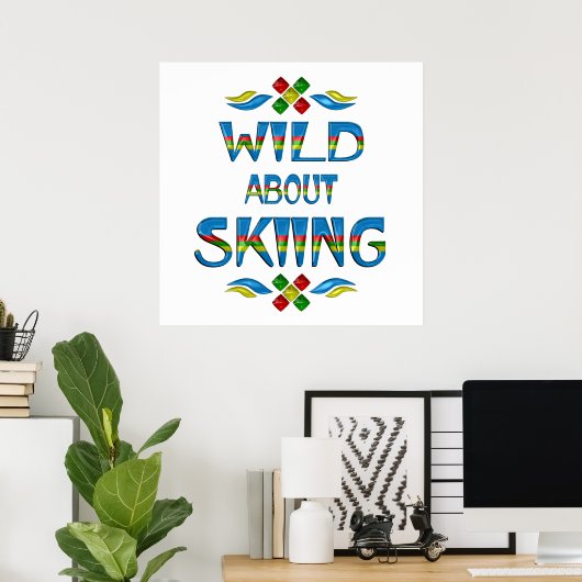 Wild über Skiing Poster (Heimbüro)