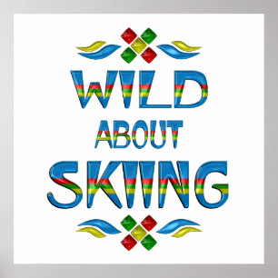 Wild über Skiing Poster