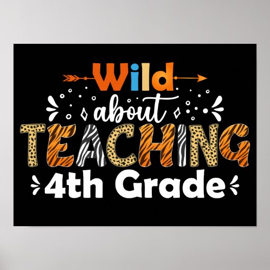 Wild über Unterricht 4. Klasse Lehrer Funny Gesche Poster (Vorne)