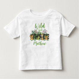 Wild und Baum 3. Safari Geburtstag Jungle Tiere T Kleinkind T-shirt