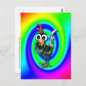 Wild und Crazy Rooster Postcard Postkarte (Vorne/Hinten)