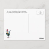 Wild und Crazy Rooster Postcard Postkarte (Rückseite)