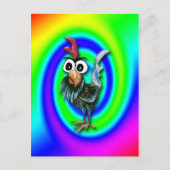 Wild und Crazy Rooster Postcard Postkarte (Vorderseite)