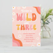 Wild und drei Einladungen | Einladung von Groovy (Stehend Vorderseite)