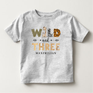 Wild und drei Geburtstage Safari Giraffe Baby Todd Kleinkind T-shirt