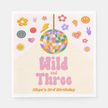 Wild und Drei Retro Disco Ball 3. Geburtstag Party