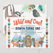 Wild und ein Geburtstag Einladung (Vorne/Hinten)