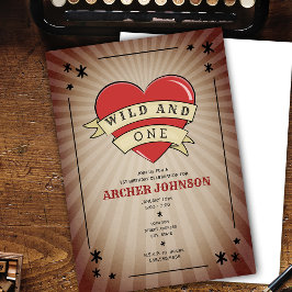 Wild und ein Tattooherz Einladung zum Geburtstag