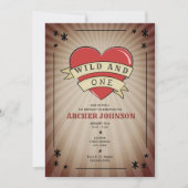 Wild und ein Tattooherz Einladung zum Geburtstag (Vorderseite)