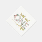 Wild und eintönig First Birthday Baby Girl Serviette (Ecke)