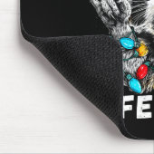 Wild und festlich lustiger Weihnachtsrocker Waschb Mousepad (Ecke)